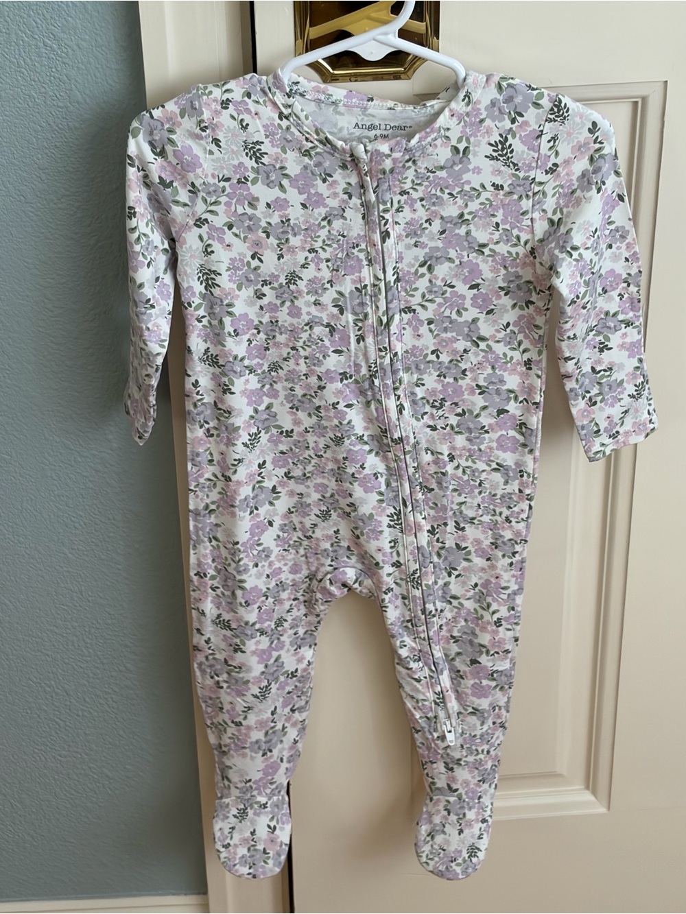 NWT Angel Dear Bamboo Lavender Floral Footed One-Piece Pajama